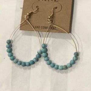 Turquoise Beaded Teardrop Earrings